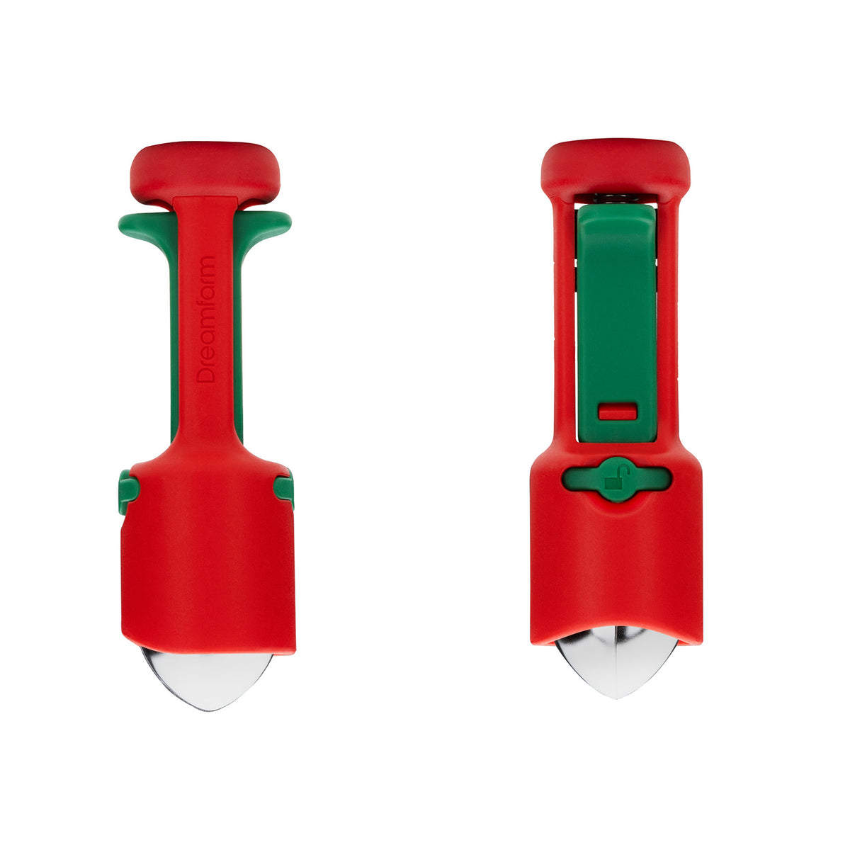 DREAMFARM Obst-Entkerner HULLAPIT with strawberry stem remover, stainless steel fruit pitter for cherries and berries.
