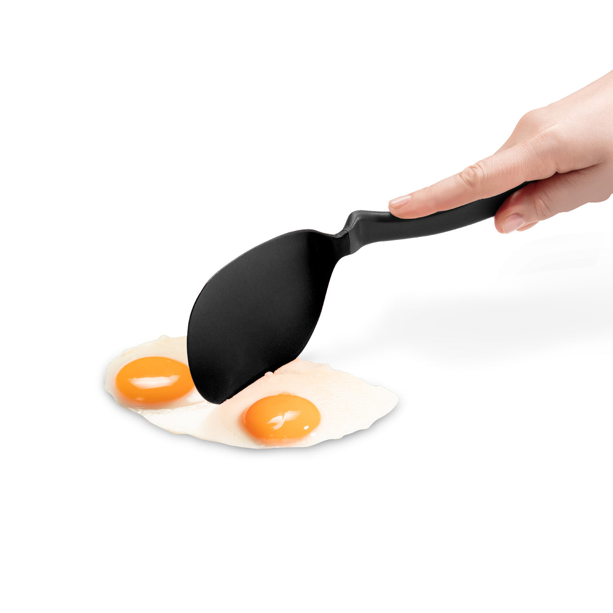 DREAMFARM Pfannenwender Chopula, flexible silicone spatula for flipping and serving in non-stick cookware.