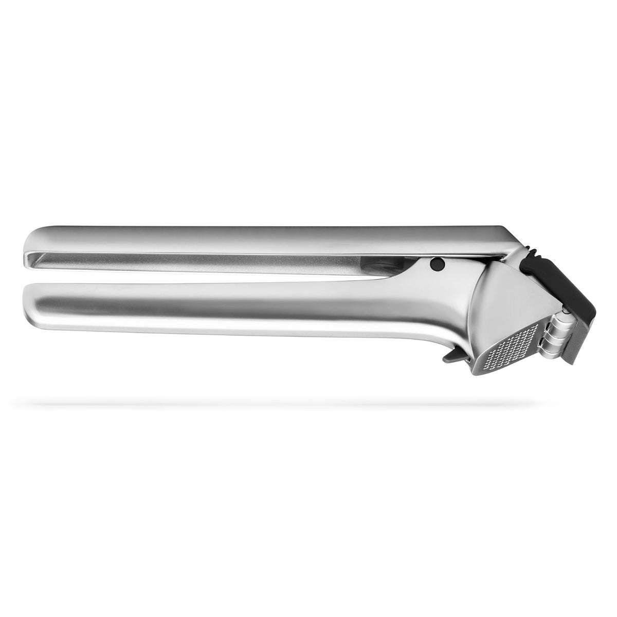 DREAMFARM garlic press GARJECT with stainless steel handle and chamber for easy garlic crushing and mincing.
