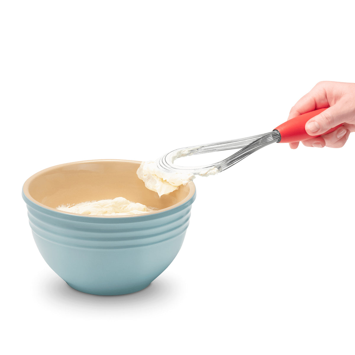DREAMFARM Schneebesen whisk with stainless steel wire loops for mixing and whipping ingredients in the kitchen