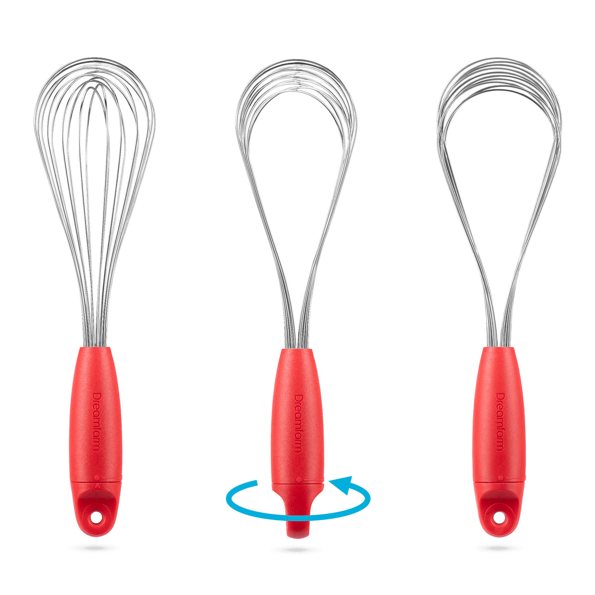 DREAMFARM Schneebesen FLISK, stainless steel whisk with ergonomic handle for mixing and whipping in the kitchen