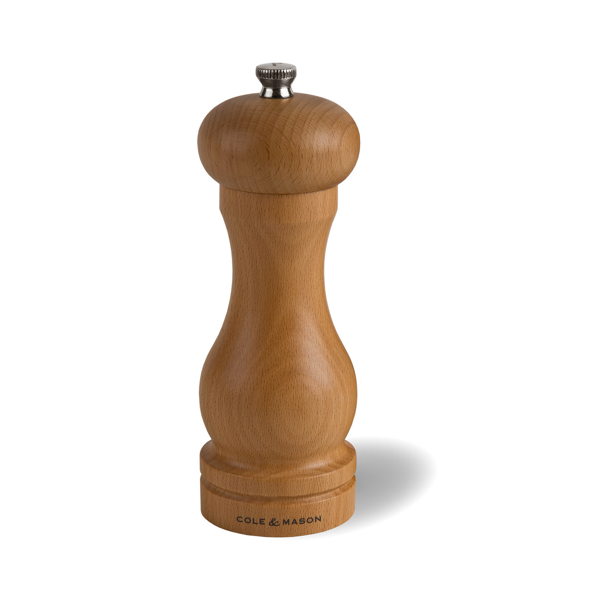 Cole & Mason Holz-Mühle BEECH CAPSTAN pepper mill, 16.5 cm, with wooden beech finish and traditional design.