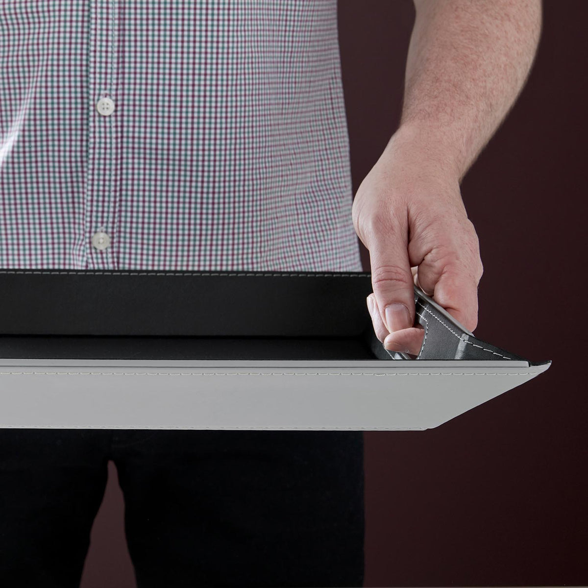 FREEFORM DUO tablet in gray and black, featuring a modern, sleek design with a smooth surface and compact size for versatile use.