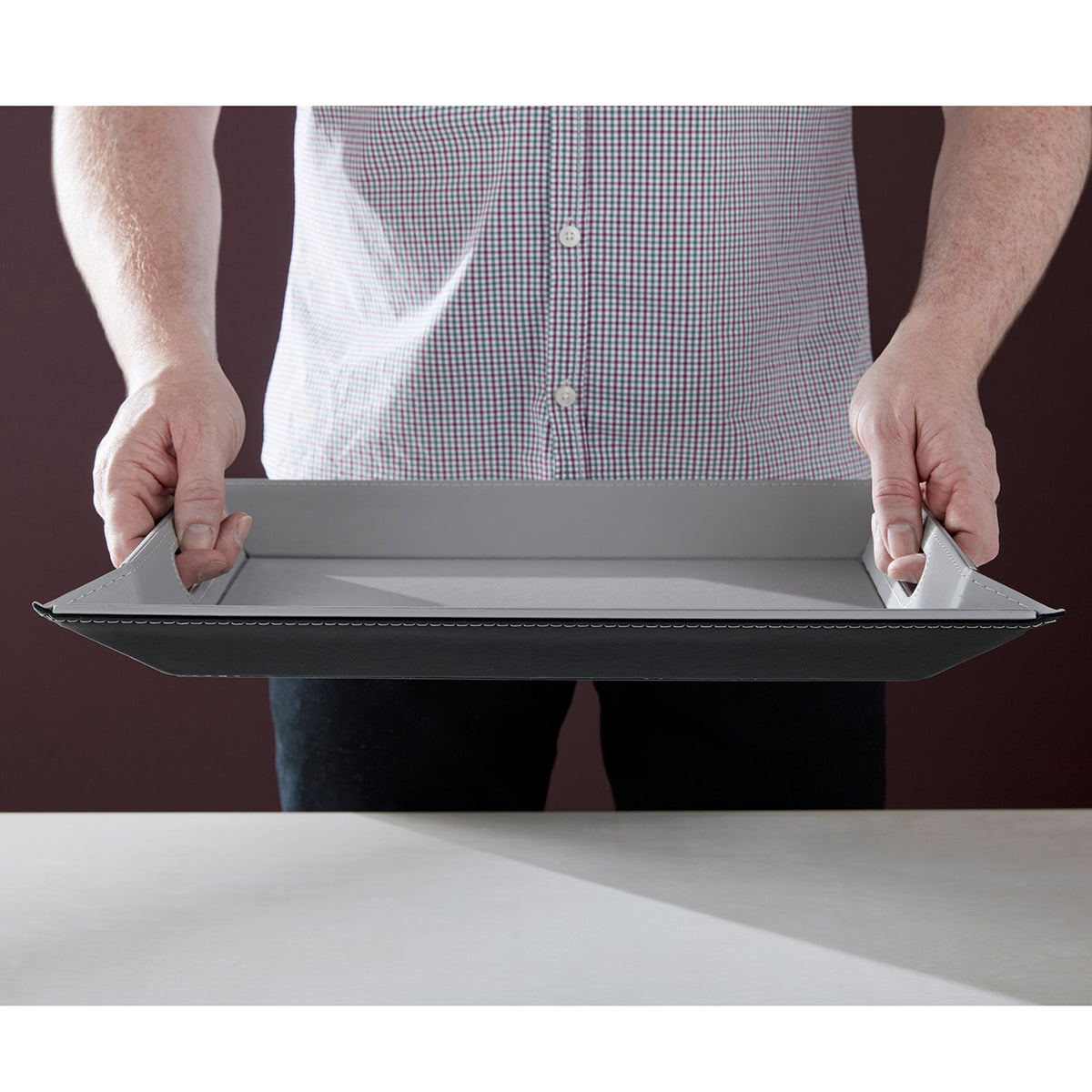 Freeform DUO tablet in gray and black with a sleek design, showcasing its modern, minimalist style.