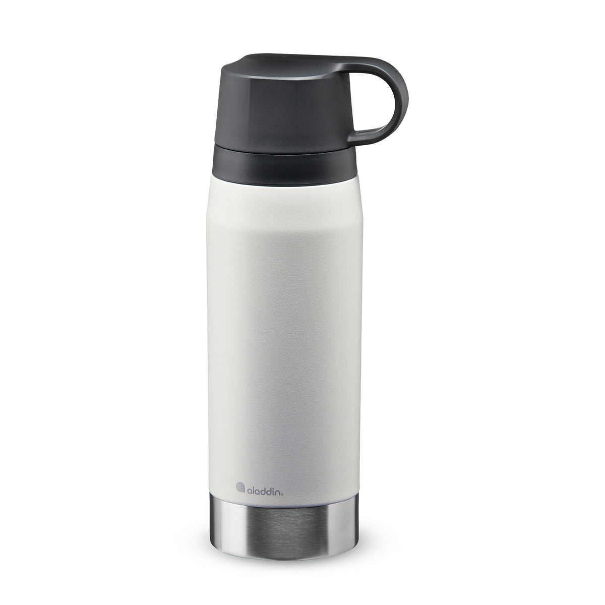 Aladdin CityPark thermos in five colors, 1.1-liter capacity, showing a sleek stainless steel design with a secure lid.
