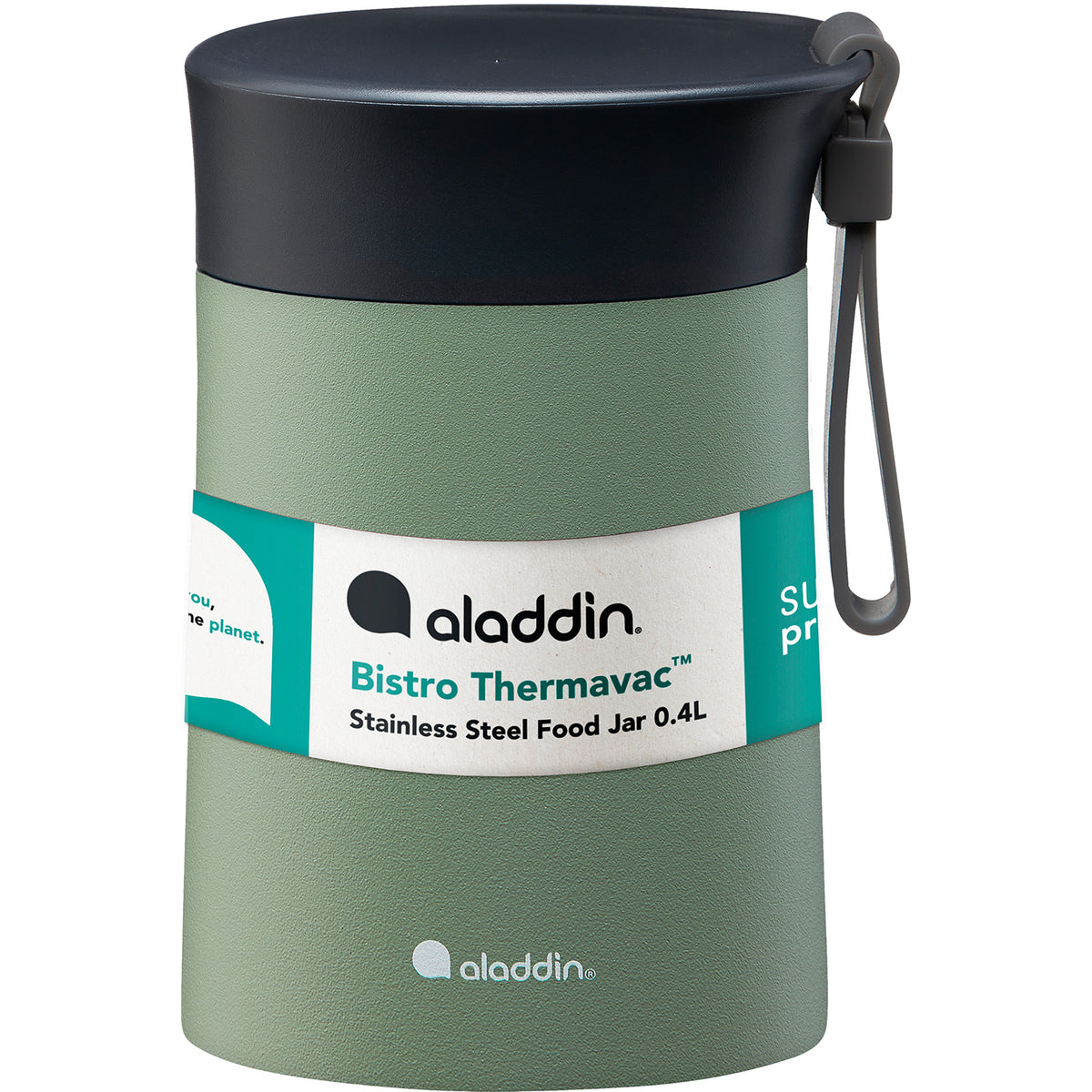 Aladdin Bistro Lunch Thermobecher in 400ml with colorful design, stainless steel body, and secure lid for hot or cold beverages.