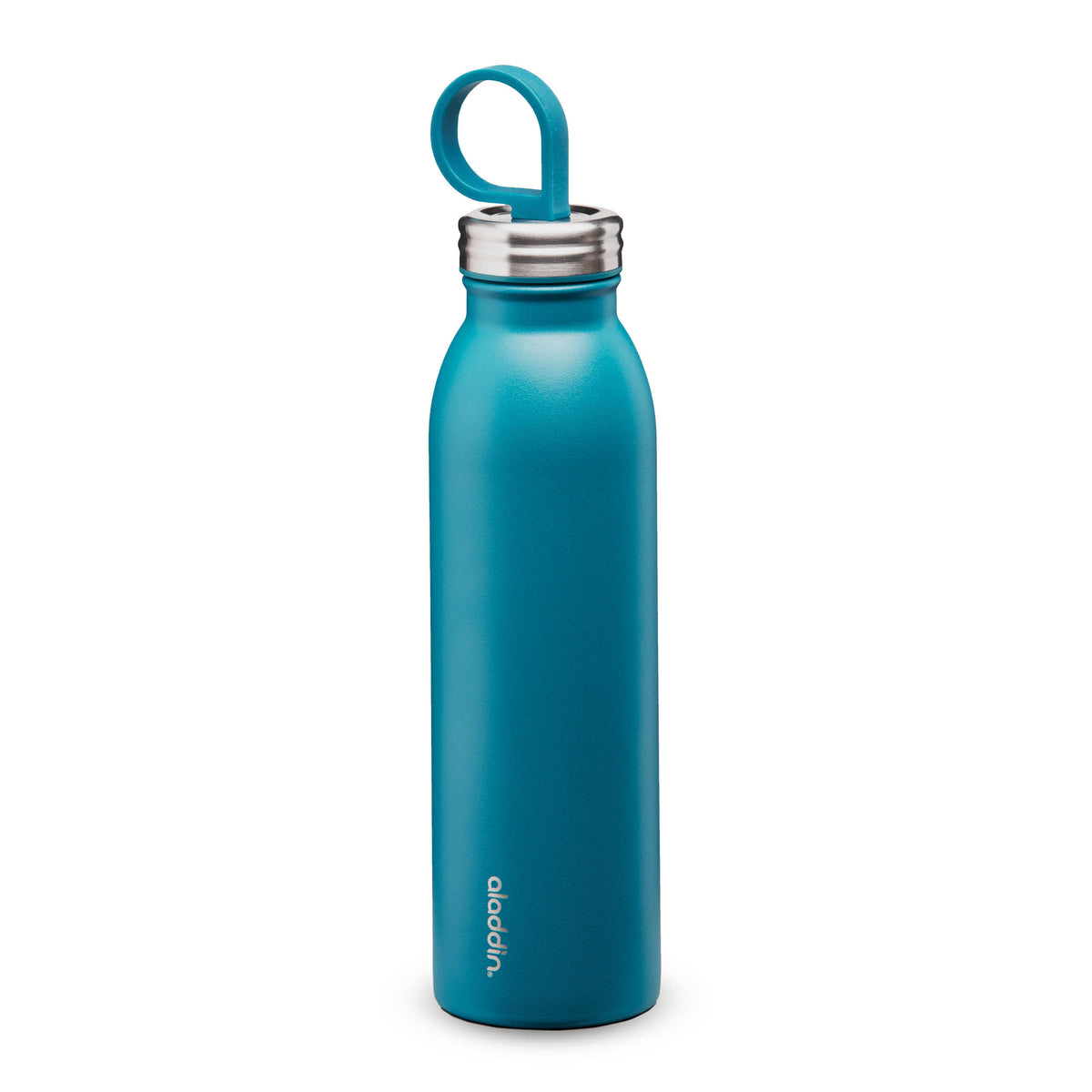 Aladdin chilled stainless steel water bottle in petrol blue, 550 ml, with a sleek, insulated design for cold drinks.
