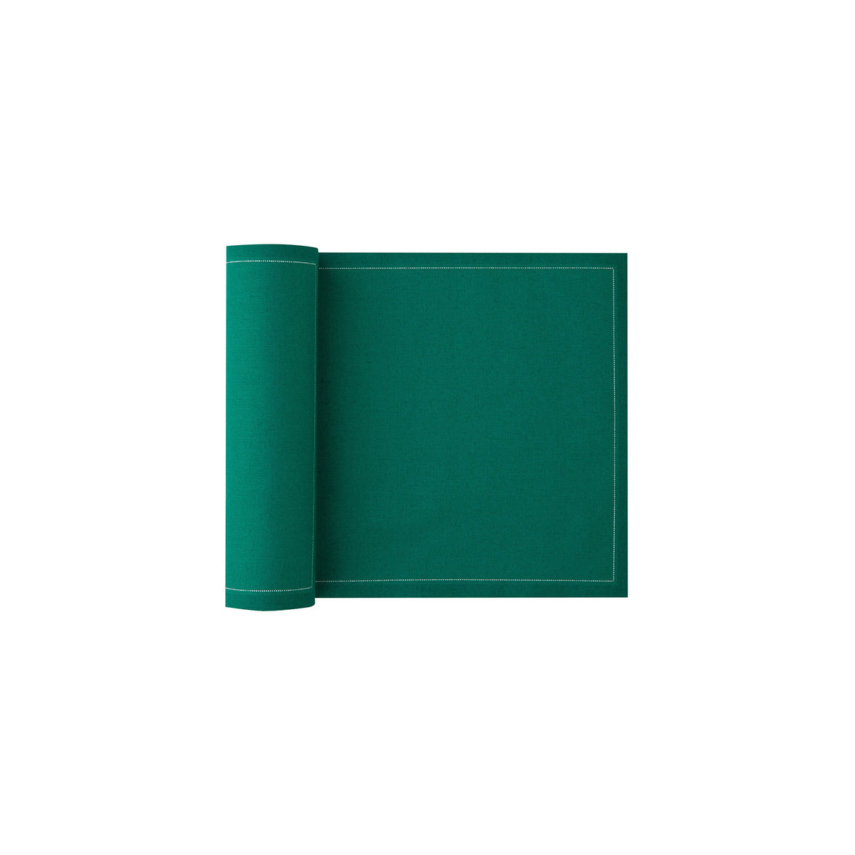 Set of Caribbean Green napkins and tablecloth from MY DRAP, showcasing four stylish variants for elegant dining.