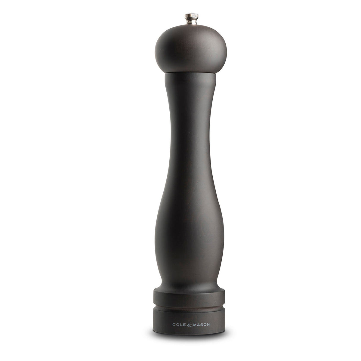 Cole & Mason Manuelle Mühle Capstan salt grinder in beech wood, 31.5 cm tall with a sleek, manual design for fresh seasoning.