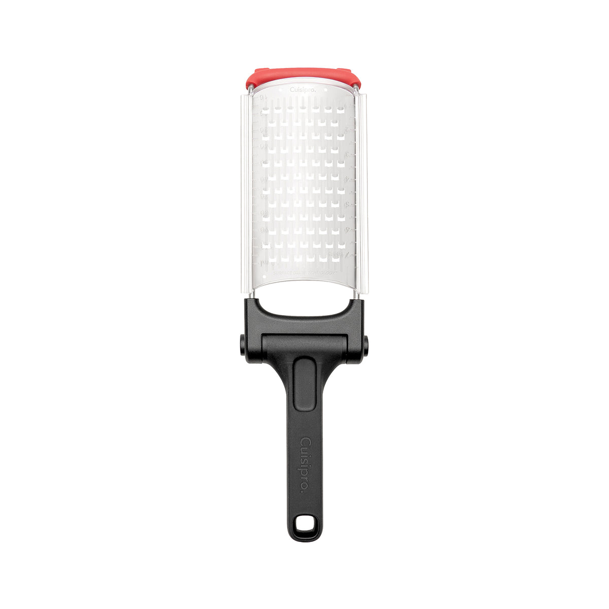 CUISIPRO foldable fine stainless steel grater, 23.5 cm, with a compact design for easy use and storage