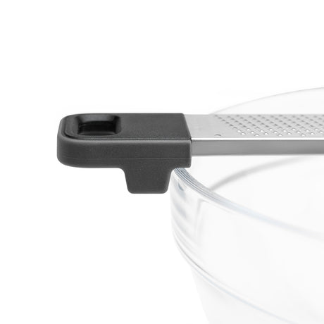 CUISIPRO dual stainless steel kitchen grater with coarse and fine sides for versatile food preparation.