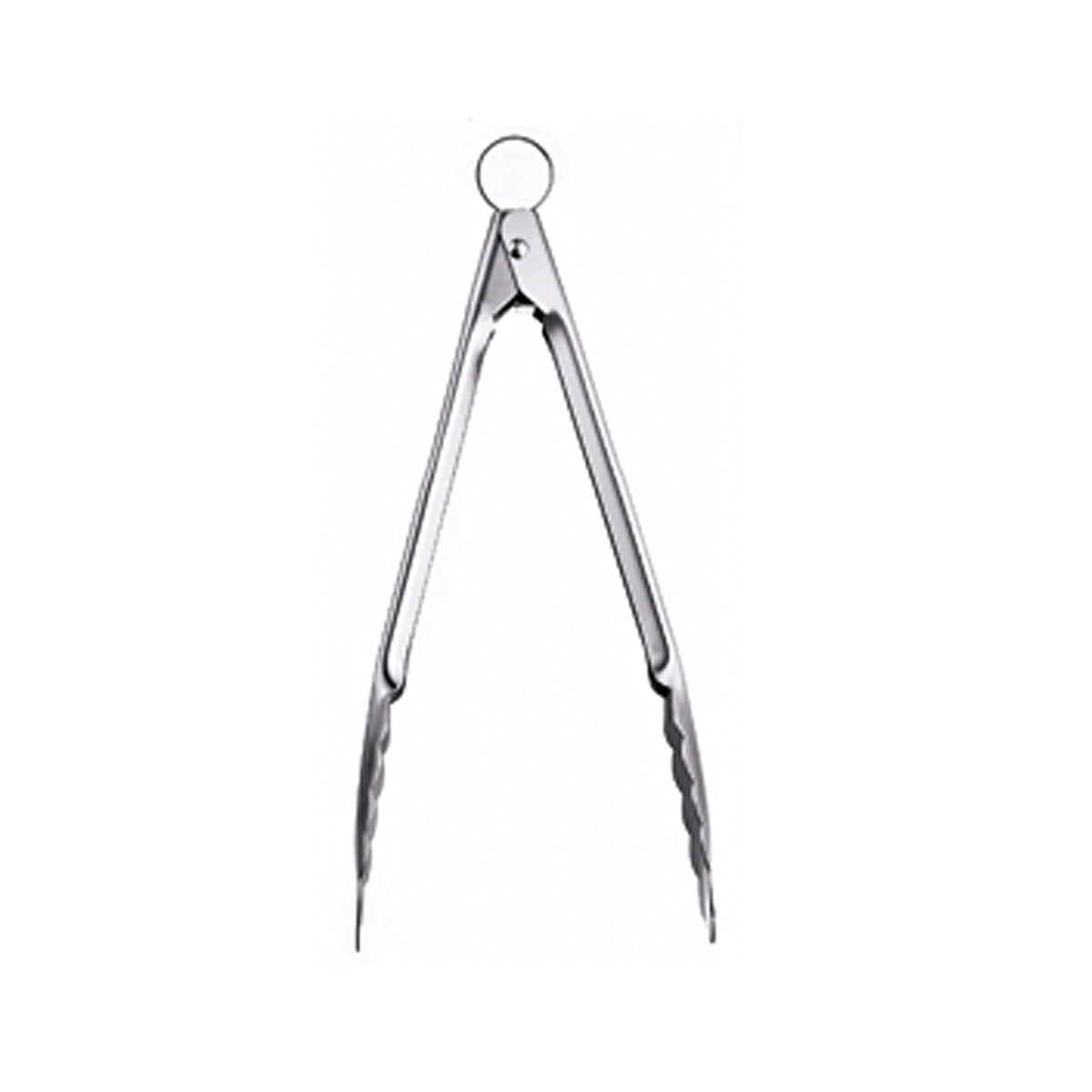 CUISIPRO mini silver cooking tongs, 18 cm long, with stainless steel handles for precise culinary use.