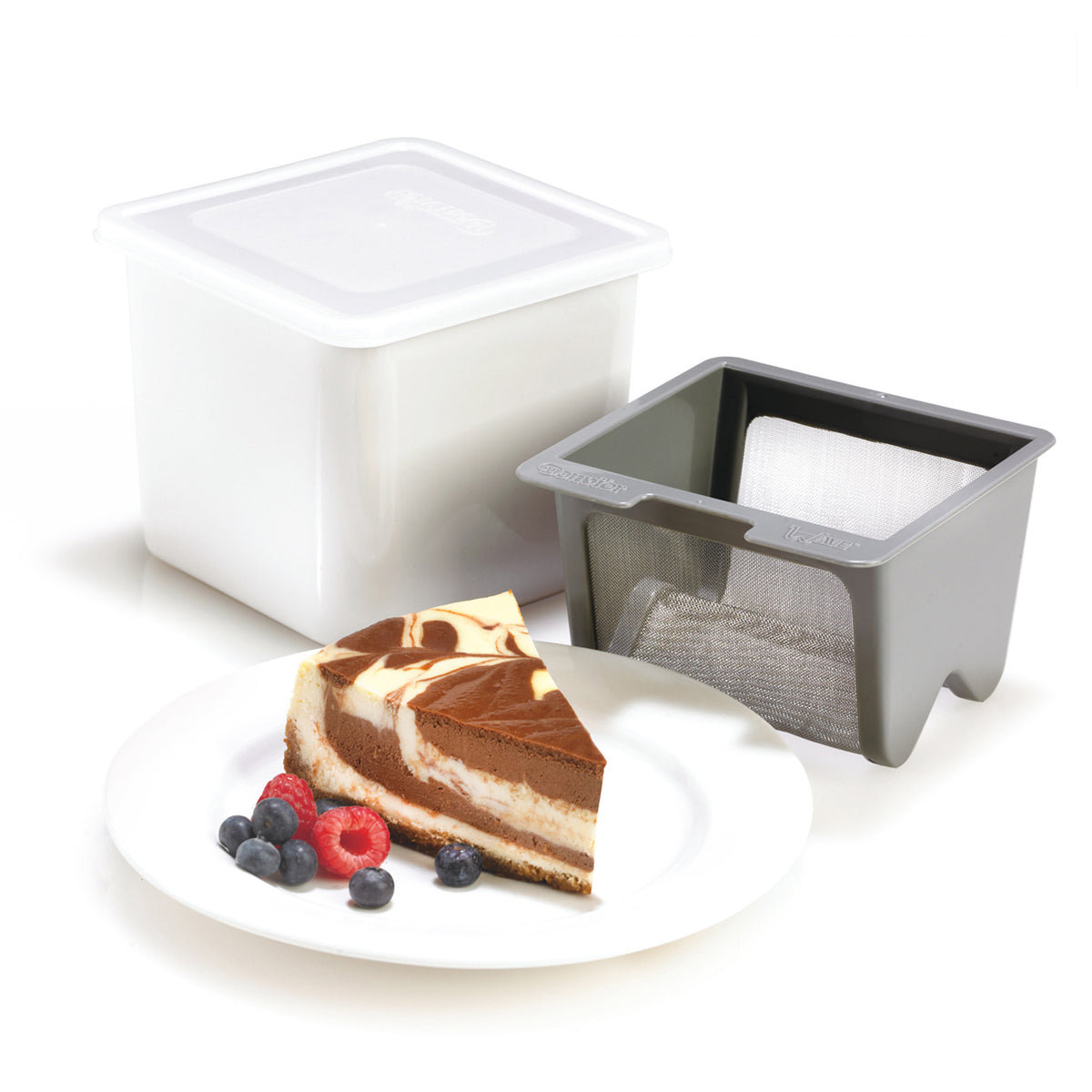 CUISIPRO Frischkäse-Set in weiß, featuring multiple fresh cheese varieties in a neat presentation.