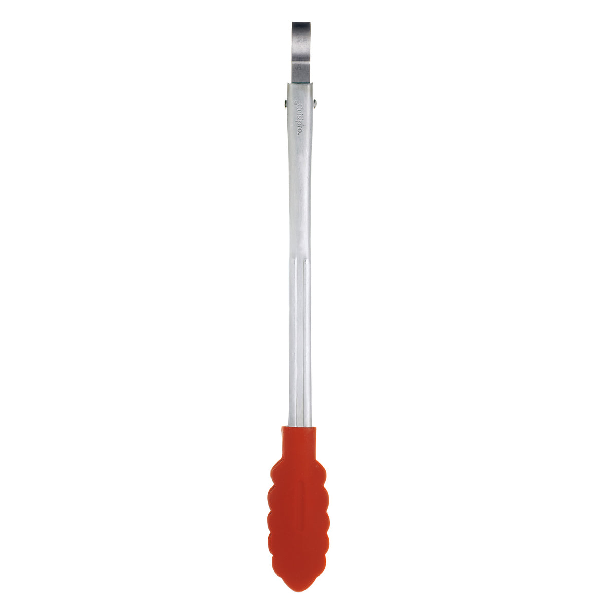 CUISIPRO red 24 cm cooking and serving tongs with ergonomic handles, ideal for kitchen and serving tasks.