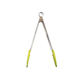CUISIPRO green 24 cm cooking and serving tongs, stainless steel with green handles, ideal for kitchen and serving tasks.