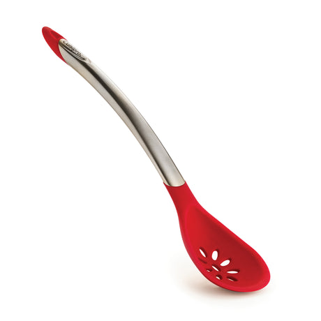 CUISIPRO ELEGANCE red spoon, 30.5 cm, stainless steel kitchen utensil for serving and cooking.