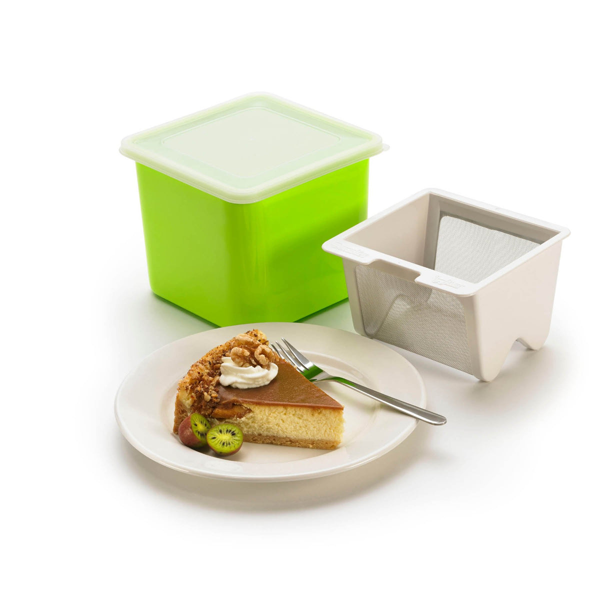 CUISIPRO Frischkäse-Set in weiß, fresh creamy cheese containers, ideal for cooking and spreading.