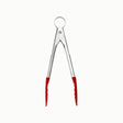 CUISIPRO mini black cooking tongs, 18 cm, stainless steel kitchen utensil for handling food with precision.
