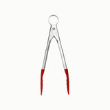 CUISIPRO mini black cooking tongs, 18 cm, stainless steel kitchen utensil for handling food with precision.