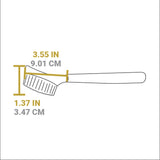 Brown LODGE brush with wooden handle and natural bristles, designed for styling and grooming hair.
