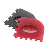 Lodge black and red grill pan spatula scraper set, 2-piece, durable tools for flipping and cleaning cast iron grill pans.