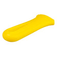 Yellow LODGE door handle guard, protective grip cover, designed to prevent damage and enhance safety on doors.