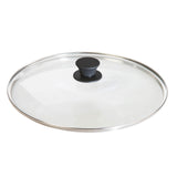 Black Lodge skillet lid with handle, made of durable material, fits Lodge cookware for cooking and heat retention.