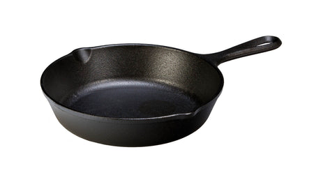 Lodge Classic cast iron frying pan in black, showing a smooth cooking surface and sturdy handle, ideal for versatile stovetop use.