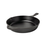 Lodge Classic black cast iron skillet pan, durable and versatile cooking utensil with a smooth cooking surface.