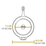 Lodge Classic black cast iron skillet, 25.4 cm diameter, shown with a smooth cooking surface and sturdy handle.