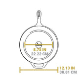 Lodge Classic cast iron skillet in black, 30.5 cm diameter, with a smooth cooking surface and sturdy handle.