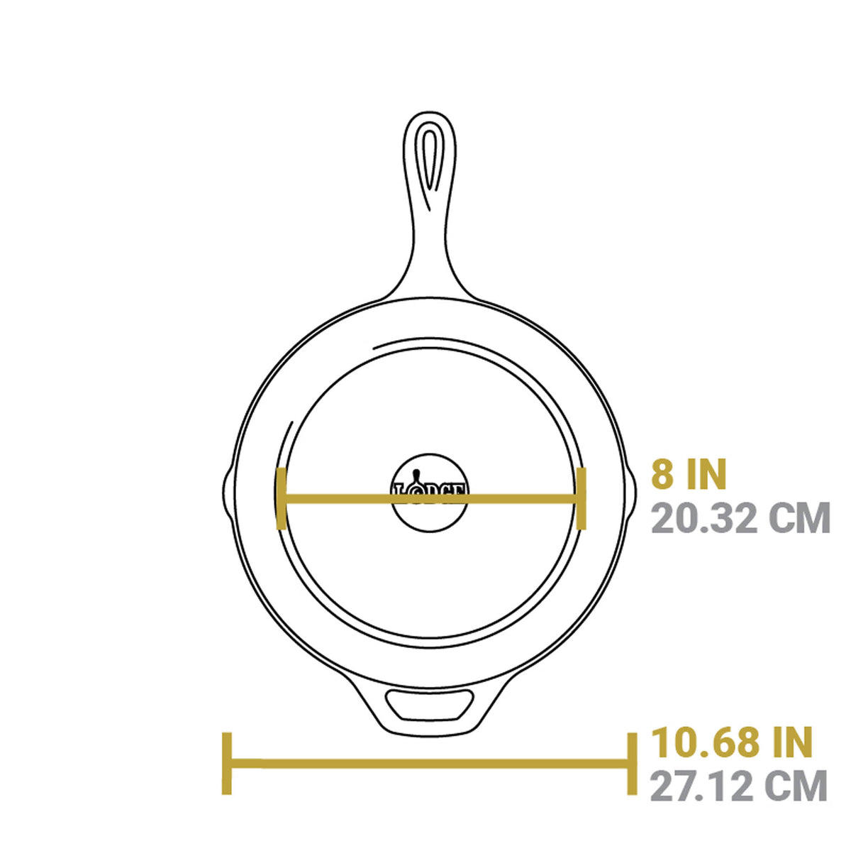 Lodge Classic 26cm cast iron skillet with Buffalo design, durable black cooking pan for versatile kitchen use