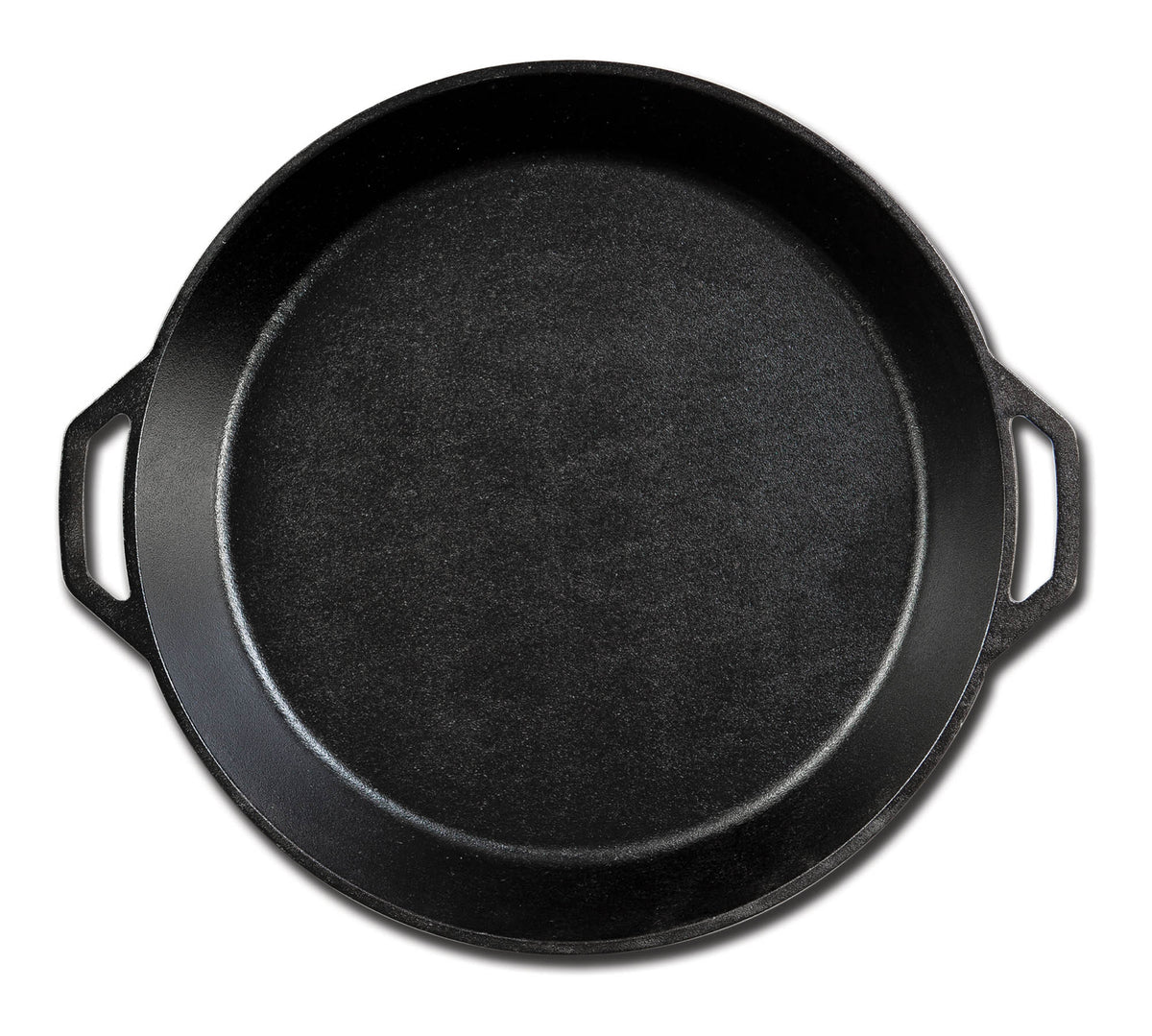 Lodge classic black cast iron skillet frying pan with sturdy handle, ideal for searing, frying, and baking.