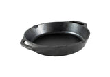 Lodge classic black cast iron skillet pan, durable cookware for stovetop and oven use, with a smooth cooking surface.
