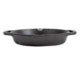 Lodge classic black cast iron skillet with handle, suitable for stove and oven cooking, durable and seasoned for non-stick use.
