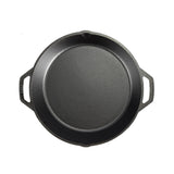 Lodge Classic black cast iron skillet, durable frying pan with a smooth cooking surface and sturdy handle, suitable for versatile cooking.