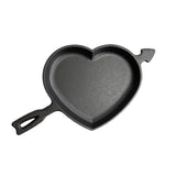 Lodge classic heart-shaped cast iron skillet, 22.8 cm diameter, with a smooth black finish and sturdy handle.