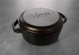 Lodge Dutch-Oven in black with 5.7L capacity, chef-style cast iron cookware suitable for stovetop and oven use.
