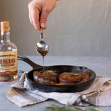 Lodge black cast iron skillet chef pan with long handle, durable cookware for stovetop and oven use