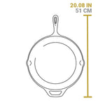 Lodge black cast iron skillet chef pan, durable and seasoned for cooking, shown with a smooth black surface and sturdy handle.