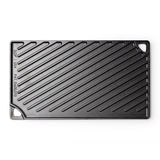 Lodge 2-sided black Classic grill plate, 42.5 cm, flat and ribbed surface for versatile outdoor cooking