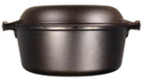 Lodge classic black Dutch oven, 12.3-liter capacity, heavy-duty cast iron with lid for versatile cooking and baking.