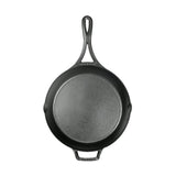 Lodge black cast iron 26 cm frying pan with handle and lid, sturdy cookware for versatile kitchen use