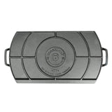 Lodge black Lock grill plate, 51 cm, sturdy cast iron, smooth cooking surface for grilling meats and vegetables.