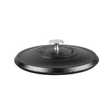 Lodge black cast iron skillet, 5.2-liter capacity, with a sturdy handle and smooth cooking surface.