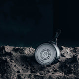 Lodge black cast iron frying pan with 18 cm diameter and black handle, suitable for stovetop cooking