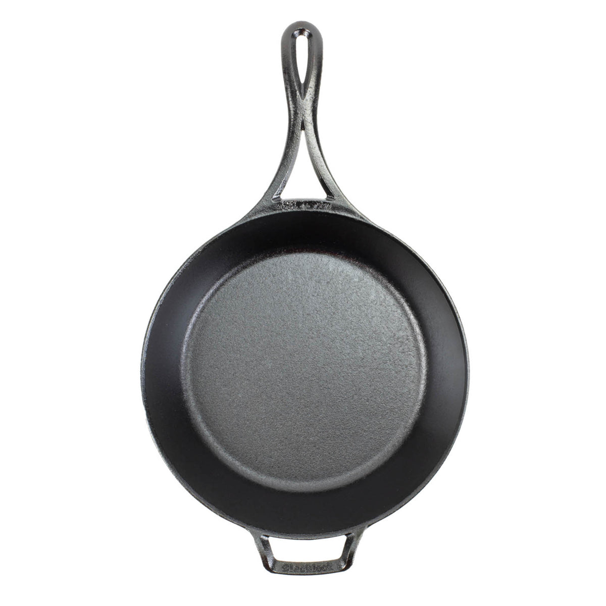 Lodge black cast iron deep skillet with 3.8-liter capacity, black Lock series, showing the cooking surface and handle.