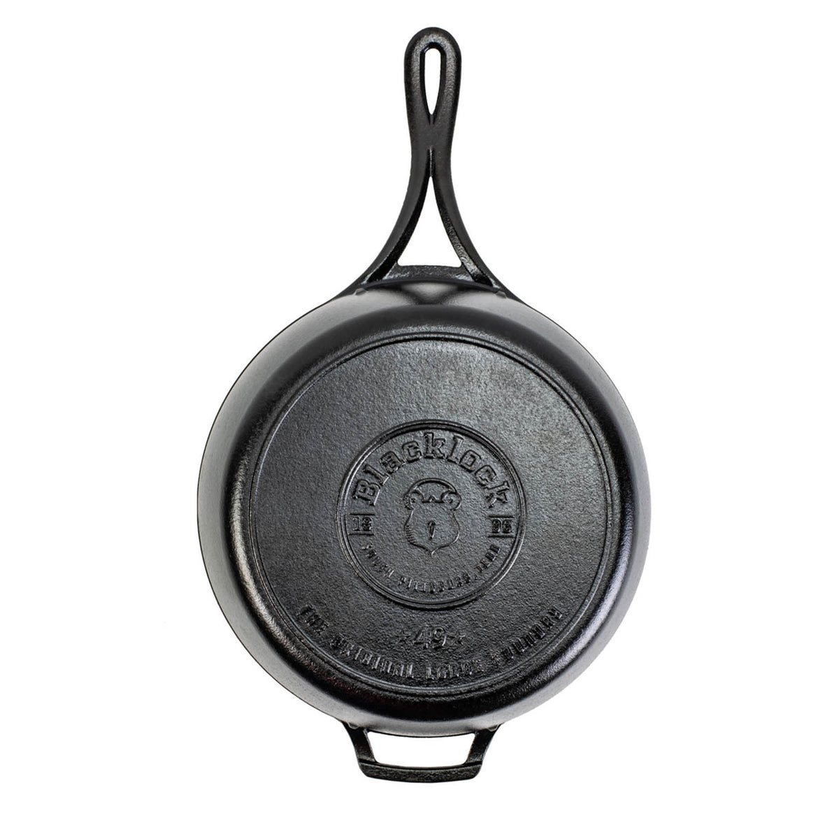 Lodge black cast iron deep skillet with 3.8-liter capacity, sturdy handle, and black finish for versatile cooking.