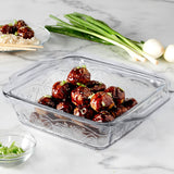 Anchor Hocking Laurel embossed rectangular baking dish, 1.9L, made of glass, with a clear, textured design for oven use.