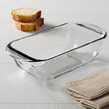 Anchor Hocking Essentials 1.4L casserole dish, rectangular glass baking dish for oven use, clear with handles